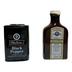 Vintage Watkins Brand Ceramic Salt & Pepper Shakers